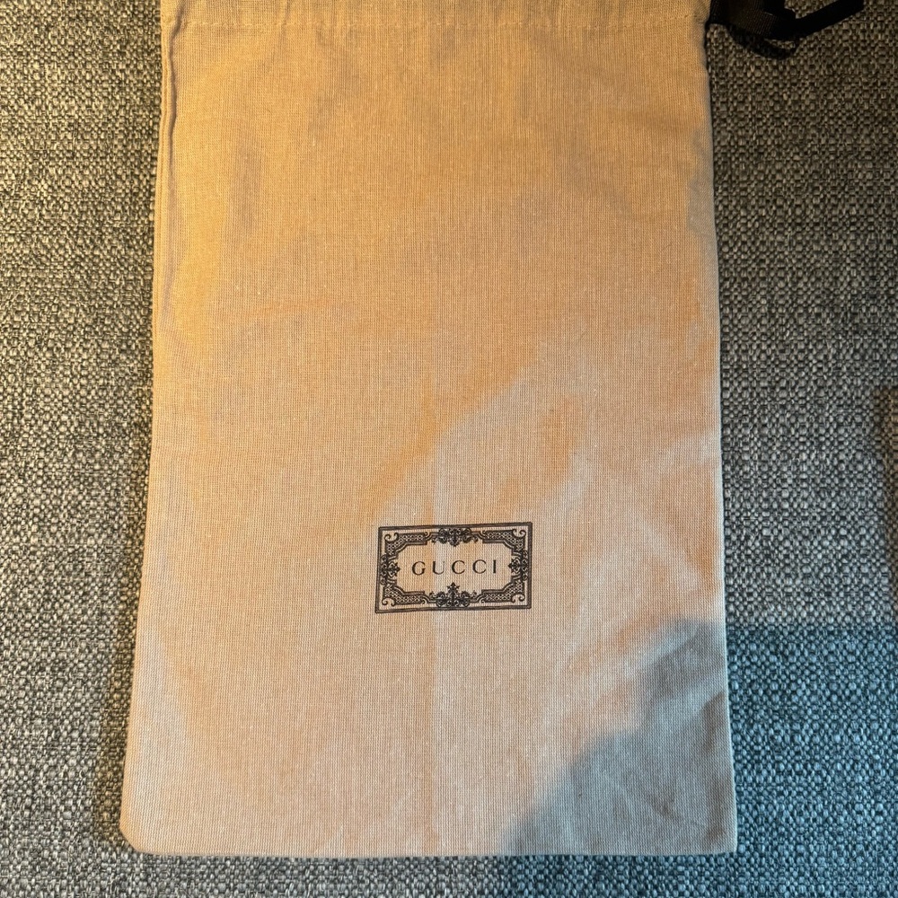Gucci Beige Drawstring Dust Bag with Logo